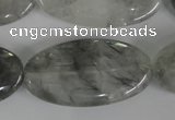CCQ392 15.5 inches 20*40mm oval cloudy quartz beads wholesale