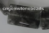 CCQ442 15.5 inches 25*35mm flat tube cloudy quartz beads wholesale