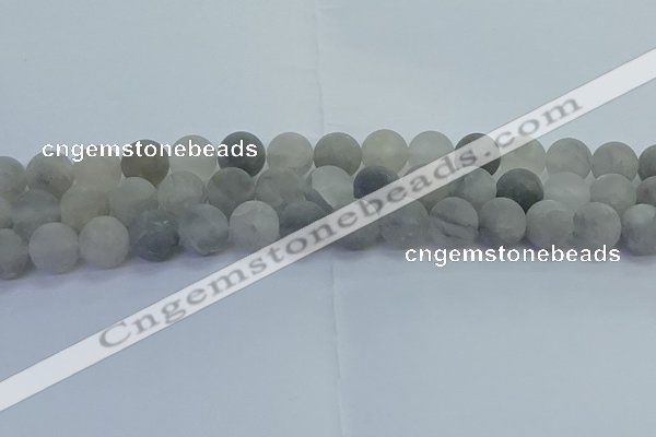 CCQ564 15.5 inches 12mm round matte cloudy quartz beads wholesale
