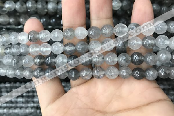 CCQ582 15.5 inches 8mm faceted round cloudy quartz beads wholesale