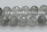 CCQ60 15.5 inches 10mm faceted round cloudy quartz beads wholesale