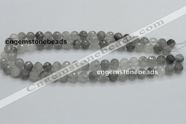 CCQ60 15.5 inches 10mm faceted round cloudy quartz beads wholesale
