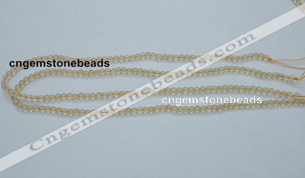 CCR01 15.5 inches 4mm round natural citrine gemstone beads wholesale