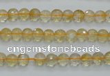 CCR03 15.5 inches 6mm faceted round natural citrine gemstone beads