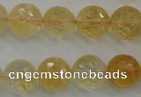 CCR159 15.5 inches 14mm faceted round natural citrine beads