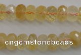 CCR163 15.5 inches 7*12mm faceted rondelle natural citrine beads