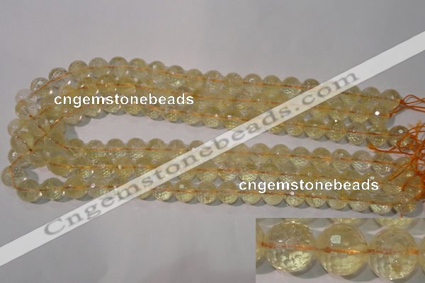 CCR203 15.5 inches 10mm faceted round natural citrine gemstone beads