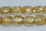 CCR28 15.5 inches 11*13mm faceted rectangle natural citrine beads