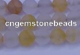 CCR371 15.5 inches 6mm round matte citrine beads wholesale