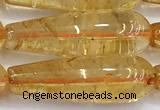 CCR406 15 inches 10*30mm teardrop citrine gemstone beads