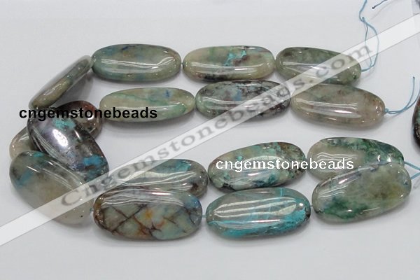 CCS12 15.5 inches 25*50mm oval natural chrysocolla gemstone beads