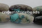 CCS45 15.5 inches 15*30mm rice natural chrysocolla gemstone beads