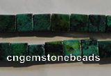 CCS612 15.5 inches 8*8mm cube dyed chrysocolla gemstone beads
