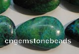 CCS695 15.5 inches 20*30mm flat teardrop dyed chrysocolla beads