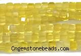 CCU1330 15 inches 2.5mm faceted cube yellow agate beads