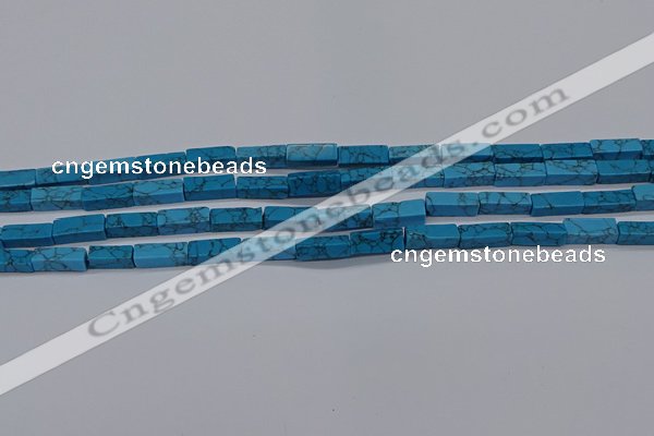 CCU725 15.5 inches 4*13mm cuboid imitation turquoise beads wholesale