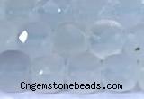 CCU871 15 inches 4mm faceted cube blue chalcedony beads