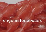 CCY01 15.5 inches 12*22mm faceted rice cherry quartz beads wholesale