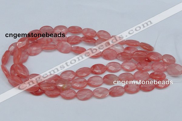 CCY165 15.5 inches 13*18mm faceted oval cherry quartz beads