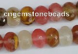 CCY208 15.5 inches 12*16mm faceted rondelle volcano cherry quartz beads