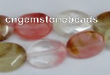 CCY230 15.5 inches 13*18mm faceted oval volcano cherry quartz beads
