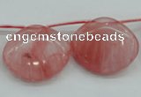 CCY58 25*30mm top-drilled conch cherry quartz beads wholesale