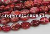 CDE12 15.5 inches 8*10mm oval dyed sea sediment jasper beads