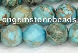 CDE1386 15.5 inches 8mm faceted round sea sediment jasper beads