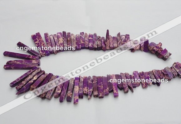 CDE1511 Top drilled 5*15mm - 6*55mm sticks sea sediment jasper beads