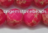 CDE2119 15.5 inches 24mm faceted round dyed sea sediment jasper beads