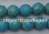 CDE2156 15.5 inches 18mm faceted round dyed sea sediment jasper beads