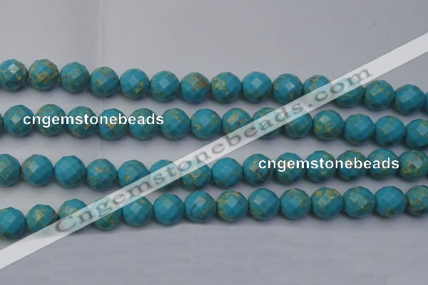CDE2157 15.5 inches 20mm faceted round dyed sea sediment jasper beads