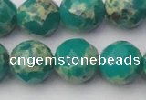 CDE2177 15.5 inches 20mm faceted round dyed sea sediment jasper beads