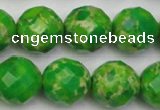 CDE2196 15.5 inches 18mm faceted round dyed sea sediment jasper beads