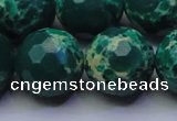 CDE2574 15.5 inches 20mm faceted round dyed sea sediment jasper beads