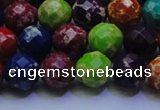 CDE2697 10mm faceted round mixed color sea sediment jasper beads