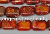 CDE553 15.5 inches 12*16mm rectangle dyed sea sediment jasper beads