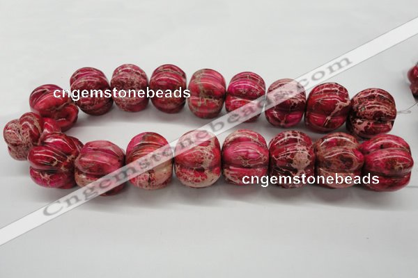 CDE610 15.5 inches 22*30mm pumpkin dyed sea sediment jasper beads