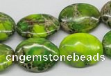 CDE93 15.5 inches 15*20mm oval dyed sea sediment jasper beads