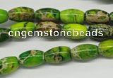 CDI145 15.5 inches 8*12mm rice dyed imperial jasper beads
