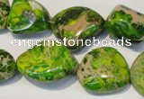 CDI154 15.5 inches 15*20mm nugget dyed imperial jasper beads