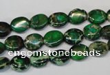 CDI179 15.5 inches 8*10mm oval dyed imperial jasper beads