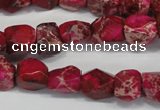 CDI612 15.5 inches 8*10mm faceted nugget dyed imperial jasper beads
