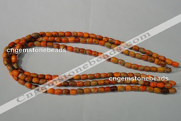 CDI740 15.5 inches 5*8mm drum dyed imperial jasper beads