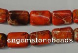 CDI756 15.5 inches 10*14mm rectangle dyed imperial jasper beads