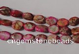 CDI781 15.5 inches 6*8mm oval dyed imperial jasper beads