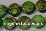 CDI937 15.5 inches 16mm flat round dyed imperial jasper beads