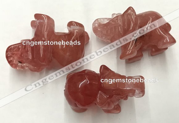 CDN415 25*50*35mm elephant cherry quartz decorations wholesale