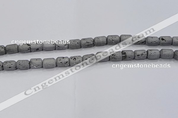CDQ600 8 inches 6*8mm drum druzy quartz beads wholesale
