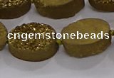 CDQ712 8 inches 13*18mm oval druzy quartz beads wholesale